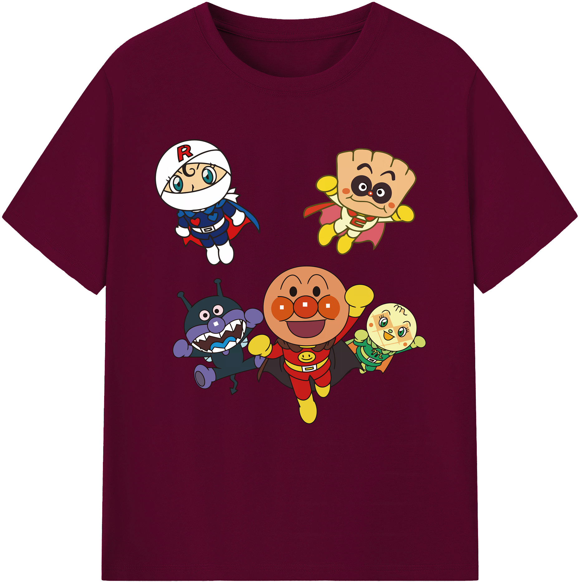 （画像用） アンパンマン Anpanman レディースカジュアルプリントTシャツ（綿100％）